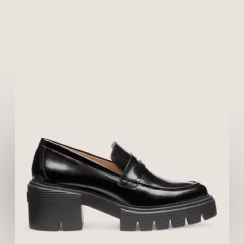 🆕 NWT | Stuart Weitzman | Soho Loafer | Black APS Spazzolato finish | Size 40.5